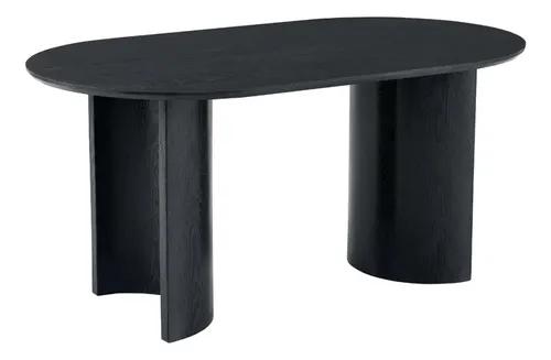 Mesa De Comedor Sunshine 160x90 Cm Mdf Simil Roble Satinada. Negro