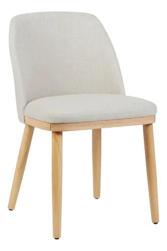 Silla Shine De Comedor Lino Estructura Madera Haya Laqueada Lino Marrón Claro Beige