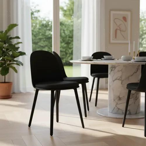 Silla Comedor Cocina Vita Nórdica Eames Plástica X 4 Unidad Negro