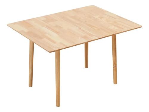 Mesa De Comedor Fiore 90cm Plegable Madera De Haya Nórdico Marrón Claro