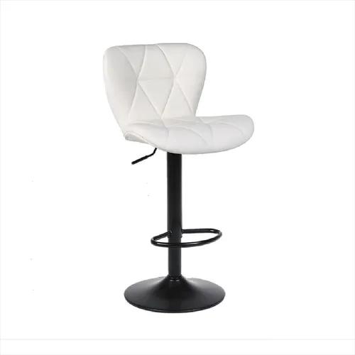 Banqueta Regulable Prisma Estructura De Hierro Pintado Horno Laqueado Blanco