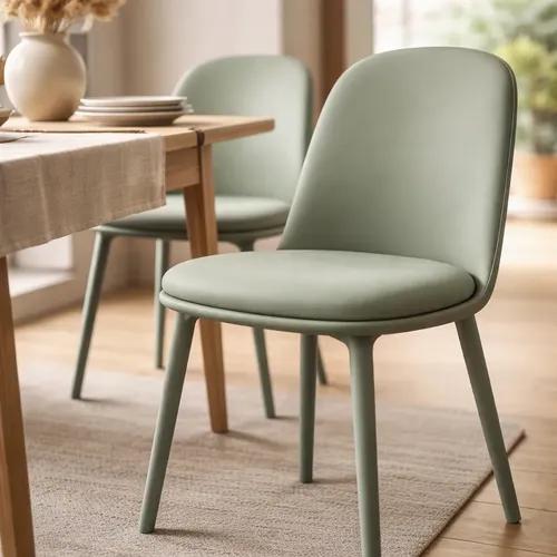 Silla Comedor Cocina Vita Nórdica Eames Plástica X 4 Unidad Verde Pastel