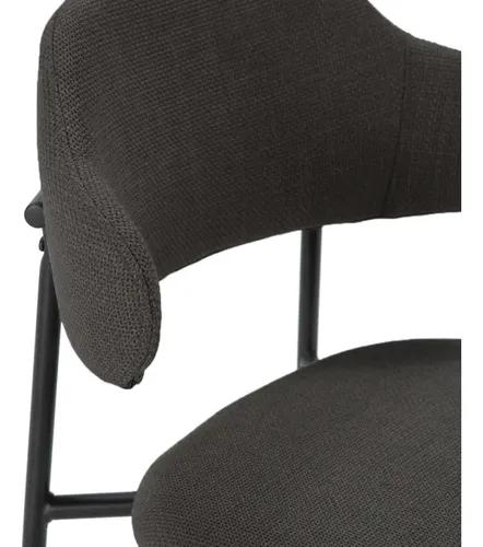 4 Sillas De Comedor Vibe Tapizada Chenille Y Patas De Hierro Chenille Negro Gris Oscuro