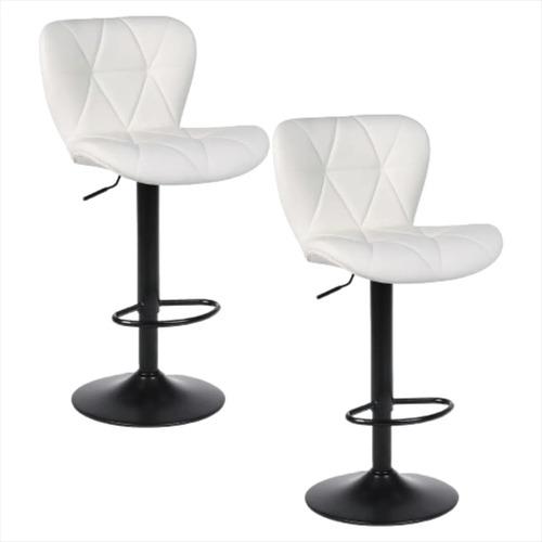 Banquetas Regulables Prisma Estruct Hierro Pintado Horno X2 Laqueado Blanco