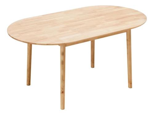 Mesa De Comedor Vecchia Ovalada 160x90 Cm De Madera Maciza. Marrón Claro