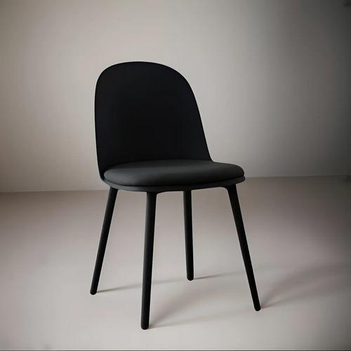 Silla Comedor Vita Nórdica Eames De Diseño Moderno Plástica Color De La Estructura De La Silla Negro Color Del Asiento Negro Diseño De La Tela Cuero Sintético